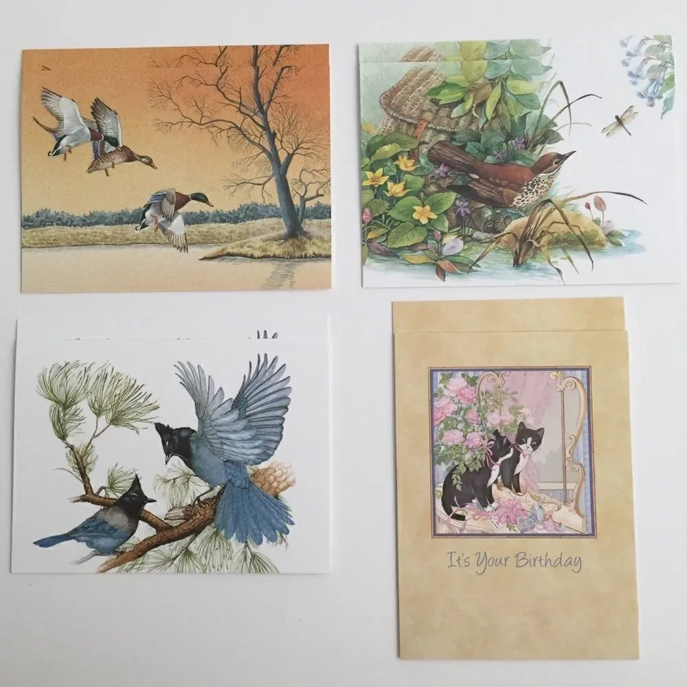 Vintage Current Birthday Cards Bundle/Lot 8 Animal Design Printed in the USA
